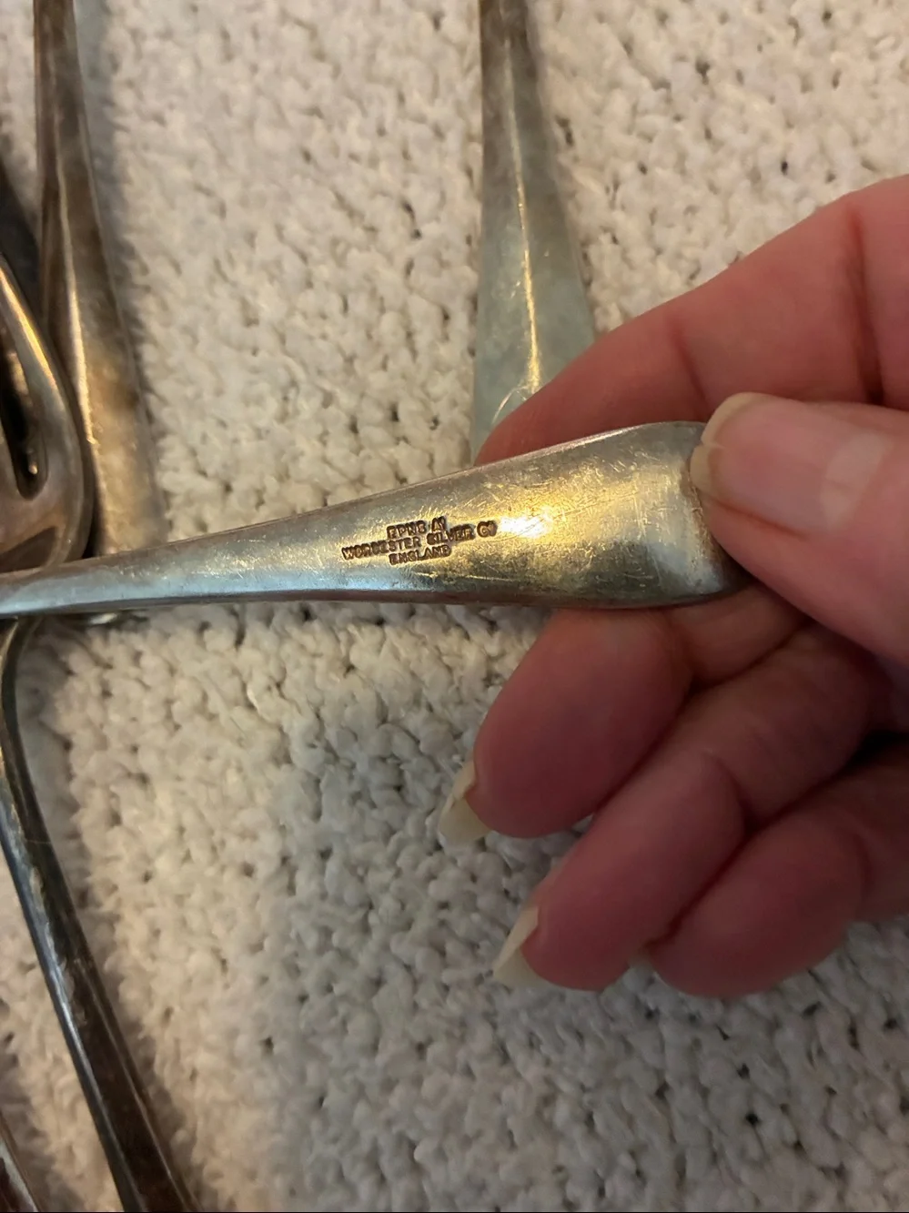 Vintage Worcester Silver Co. England. Silver-Plated Soup Spoons and Forks